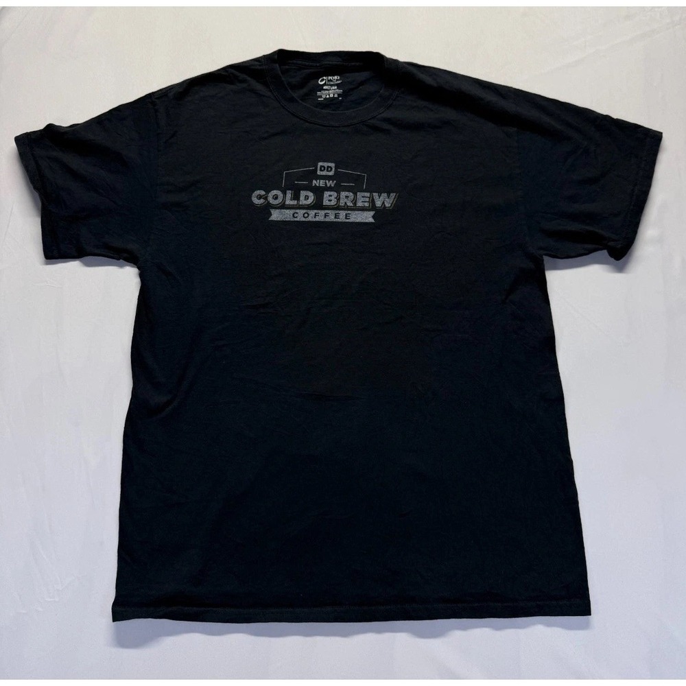 Port & Company T Shirt Mens Large Black Graphic Print DD New Cold Brew Coffee